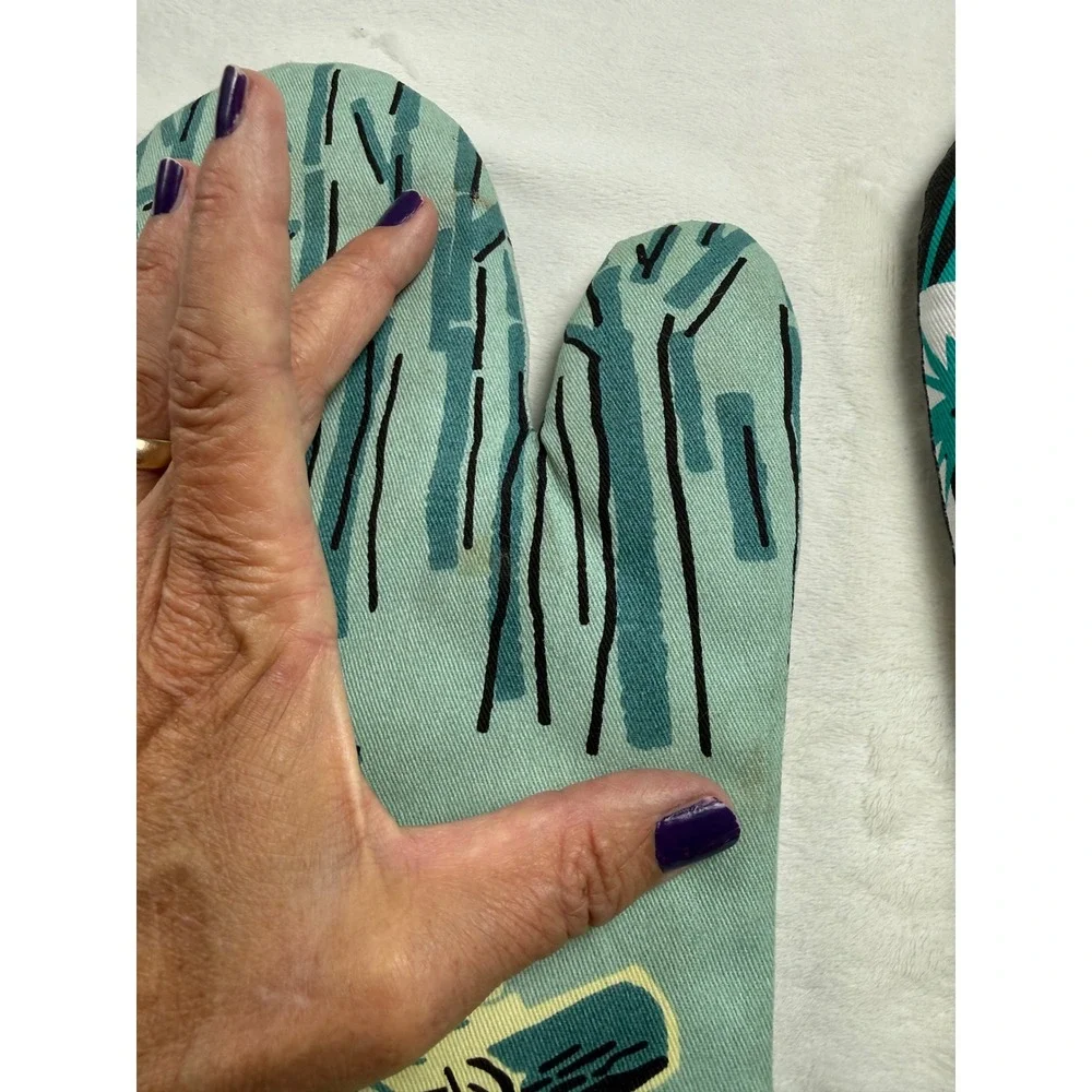 Blue Q Oven Mitts and Zipper Pouch Bundle Funny Graphic Kitchen Accessories